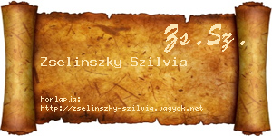 Zselinszky Szilvia névjegykártya