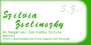 szilvia zselinszky business card